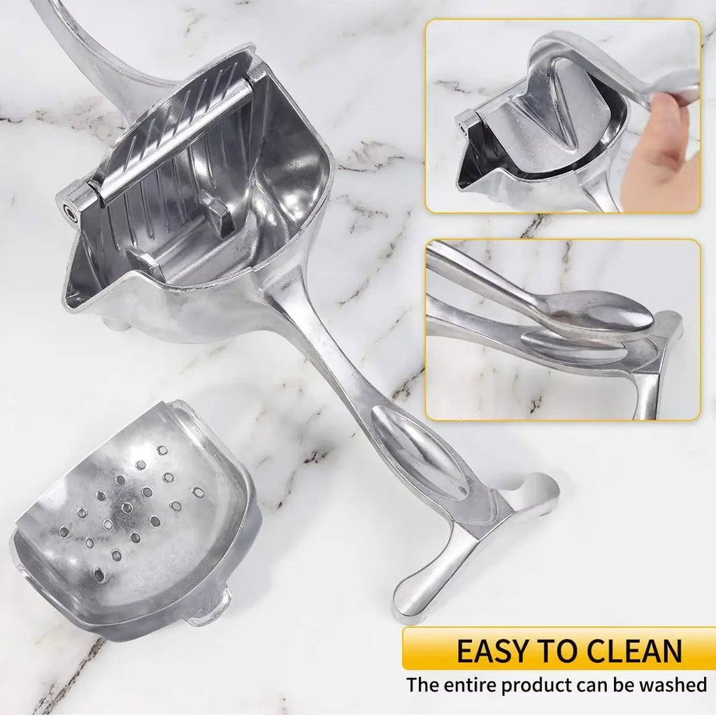 Premium Aluminum Alloy Manual Juice Squeezer – Heavy-Duty Fruit Press for Pomegranate, Orange, Lemon & Sugar Cane
