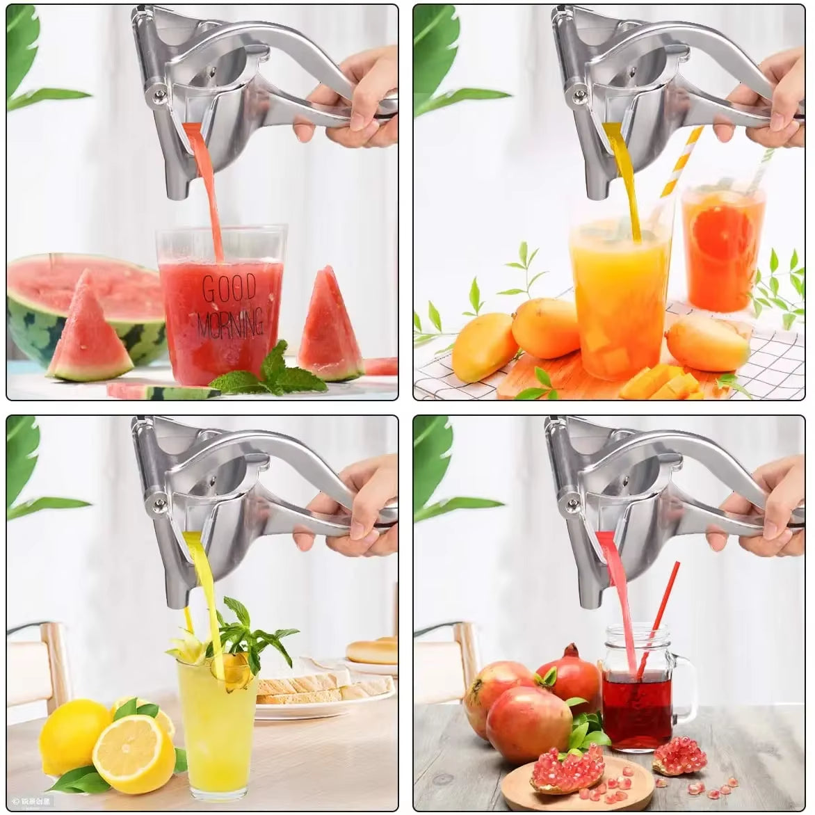 Premium Aluminum Alloy Manual Juice Squeezer – Heavy-Duty Fruit Press for Pomegranate, Orange, Lemon & Sugar Cane